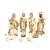 Presépio Completo 10 Peças Resina Dourado Enfeite Natal