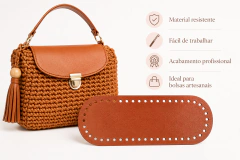 Fundo para Bolsa em Material Sintético 21,5 x 8 cm - Ateliê By Silvia Assunção – Crochê, Macramê e Acessórios