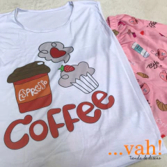 Pijama corto adulto Coffee - comprar online