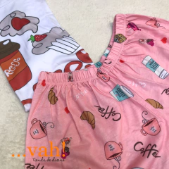 Pijama corto adulto Coffee en internet