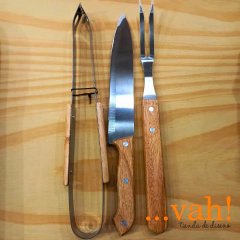 Set de asado x3 madera - comprar online
