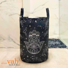 Cesto de Ropa Negro "Hamsa Estelar"