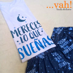 Pijama corto adulto "Mereces lo que sueñas" - comprar online