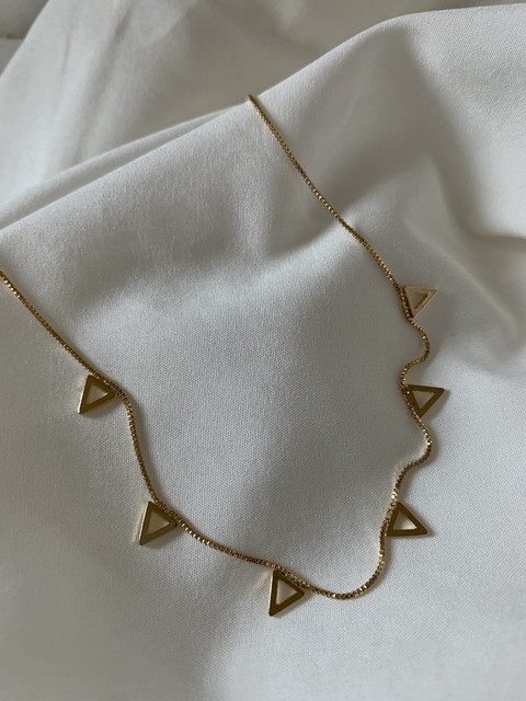 GARGANTILHA EGIPCIA 50cm FOLHEADA EM OURO 18 - GARG728D