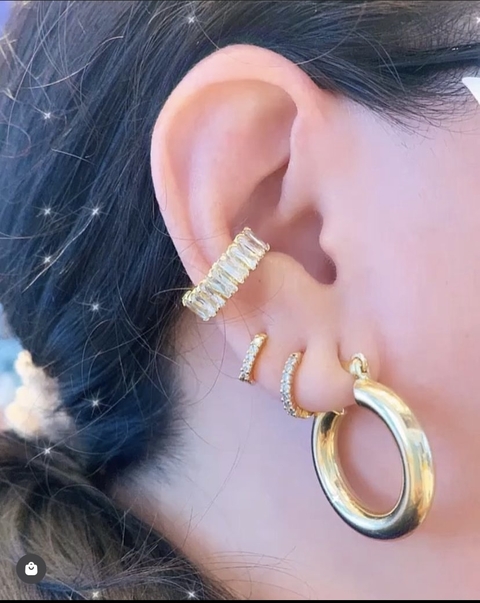 PIERCING RIVIERA COM ZIRCONIA FOLHEADO EM OURO 18K - PIERC0021D