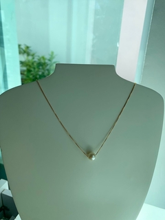 Colar Pérola solitária 45 CM - Usitar Adornos de Luxo