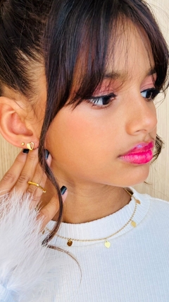 MINI ARGOLA CORAÇÃO FABULOSA FOLHEADA EM OURO 18K - BA0077D - loja online