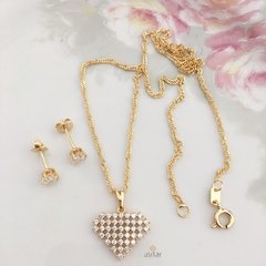 conjunto brinco chuveirinho de cristal
