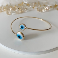 BRACELETE REGULAVEL OLHO GREGO FOLHEADO EM OURO 18 - BRAC010D na internet