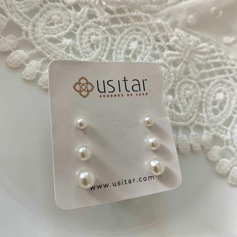 Trio de Brincos Pérolas Barbie - TRIBR193D