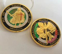Moeda Toda a Armadura De Deus Para Proteção, Ore Sempre! Dourado Militar