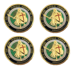 Imagem do Moeda Toda a Armadura De Deus Para Proteção, Ore Sempre! Dourado Militar