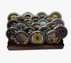 EXPO-18 Suporte Expositor em Madeira Coleções de Challenge Coins, Moedas e Medalhas - comprar online