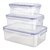 Conjunto Pote Hermético Retangular 3 Pçs Euro Home - comprar online