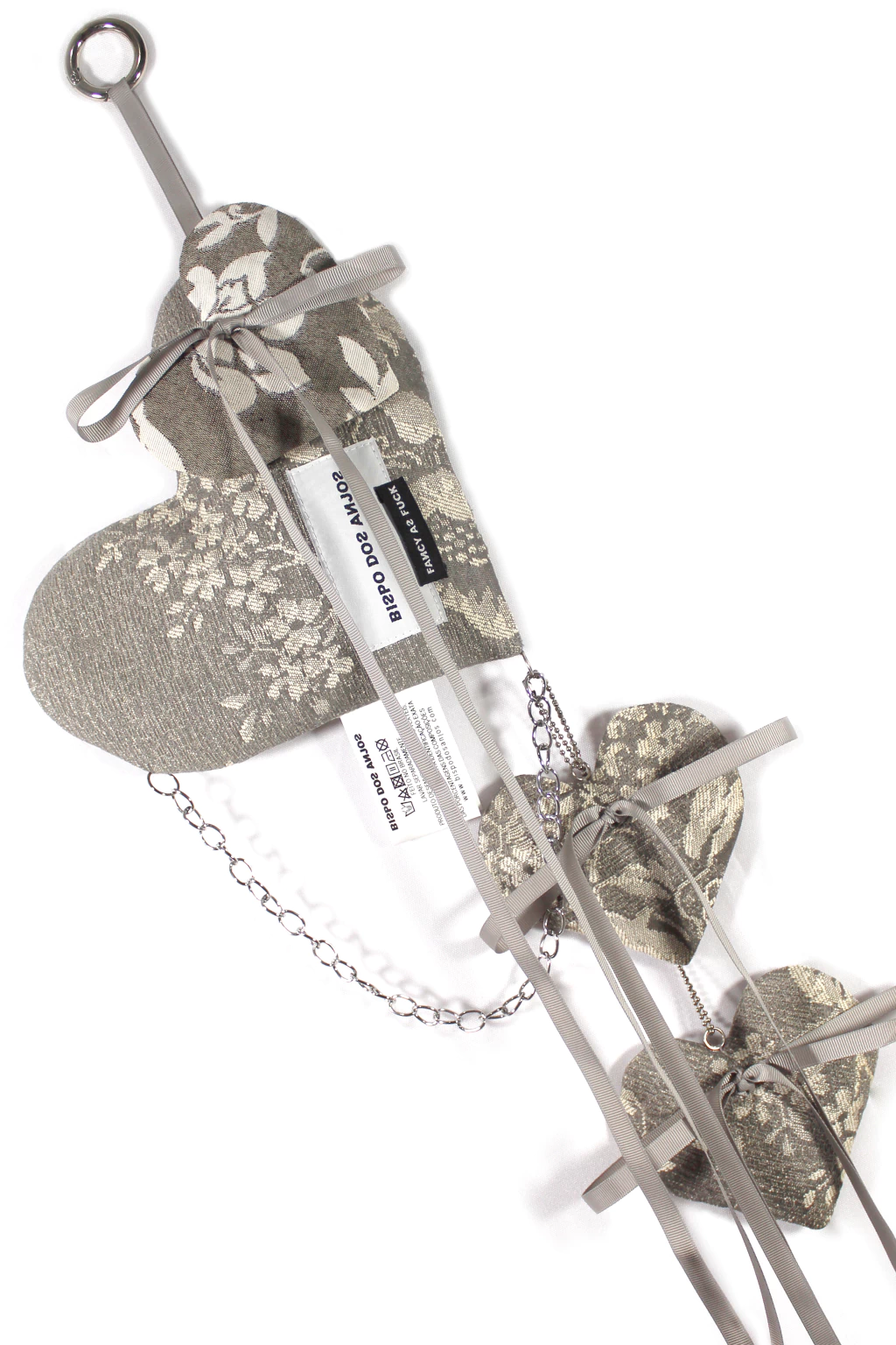 FANCY ZERO WASTE KEYCHAIN COLECIONÁVEL - JACQUARD FLORAL GREY