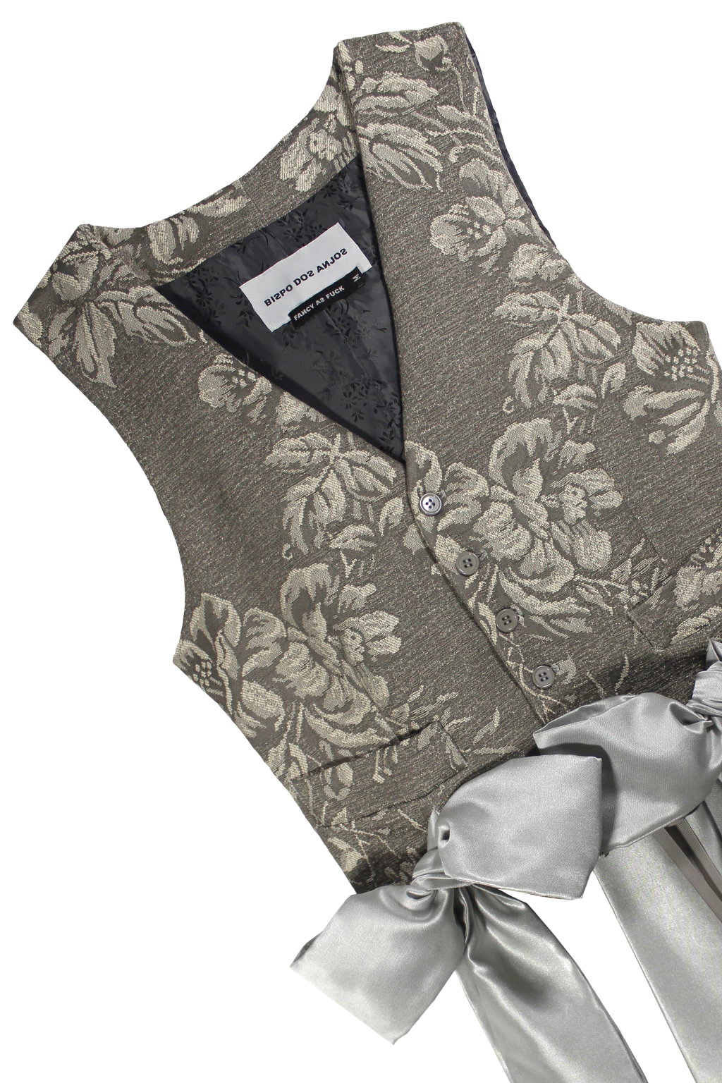 FANCY FLORAL JACQUARD TAILORING VEST (GREY)