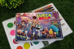 Kit com 8 estojos de pintura lembrancinha Toy Story 4 com 31 itens