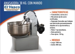 Amasadora 30kg con mando en internet