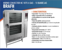 Horno convector HC 1070 a gas BRAFH - comprar online