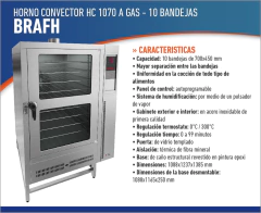 Horno convector HC 1070 a gas BRAFH - comprar online