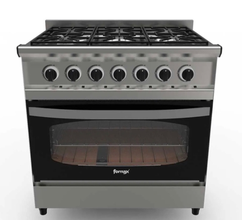 Cocina Fornax Fit 6 Hornallas | 82 cm | Doble Vidrio | Acero Inoxidable