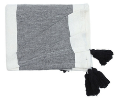 Manta decorativa algodão com pompom e tassel Ana - comprar online