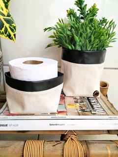 Kit cachepôs Eco couro - 2 peças - comprar online