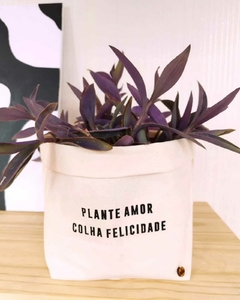 Cachepô em algodão com frase - tamanho M