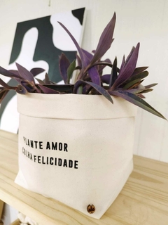 Cachepô em algodão com frase - tamanho M - comprar online
