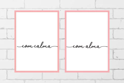 quadro decorativo moldura laqueada com vidro Com Alma, com Calma comprar