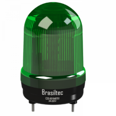 Sinalizador giratório LED verde da Brasiltec, modelo Série 1, adequado para automação industrial.