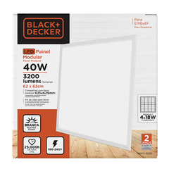 Painel de Led Embutir Quadrado 40W 6500K da Black+Decker