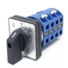 Chave rotativa tripolar BHS LW26-63ST/08-1, com seletor de posições 0-Y-▲ e corrente de 63A.