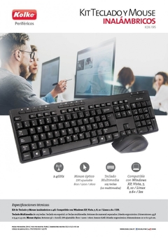 COMBO TECLADO + MOUSE INALÁMBRICO KOLKE | KEK-195 - tienda online