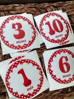 Adesivos Cronológicos para os Bebês Vermelho - My Print Design