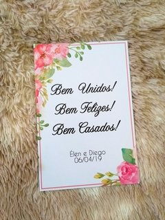Plaquinha para mesa de Bem casados