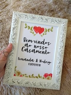 Porta Mensagem Bem vindos ao nosso Casamento