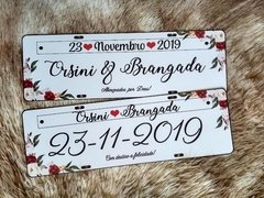 Placas para o carro dos Noivos - comprar online