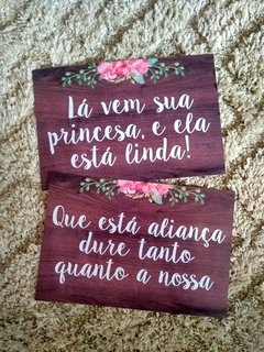 Plaquinhas personalizadas com suas frases para Pajens e Daminhas