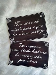 Plaquinhas personalizadas com suas frases para Pajens e Daminhas Clássica - comprar online