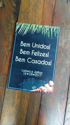 Plaquinha para mesa de Bem casados