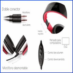 Auriculares K830 Negro con Micrófono EDIFIER - DURTOM
