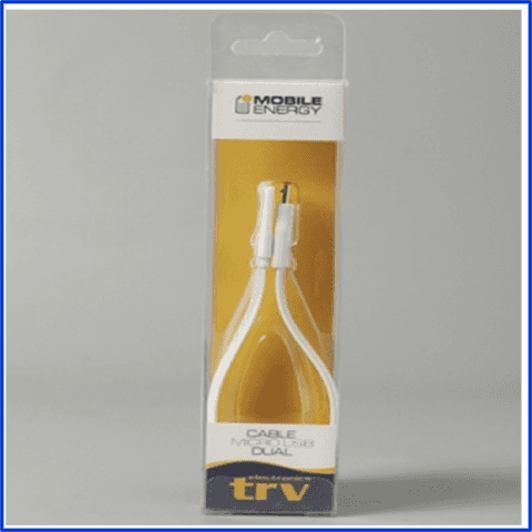 Cable USB a Micro USB Dual 23 cm. Blanco TRV