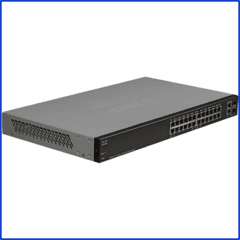 SWITCH 24P CISCO SF 200-24P +2G SFP POE RACK