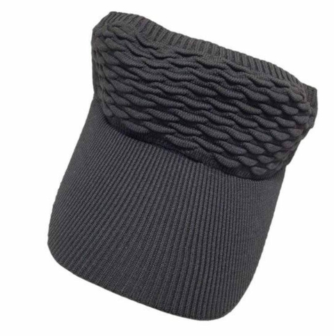 Viseira Franzida de Tecido Preta