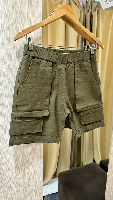 Short Linho Cargo - Verde Militar 4314