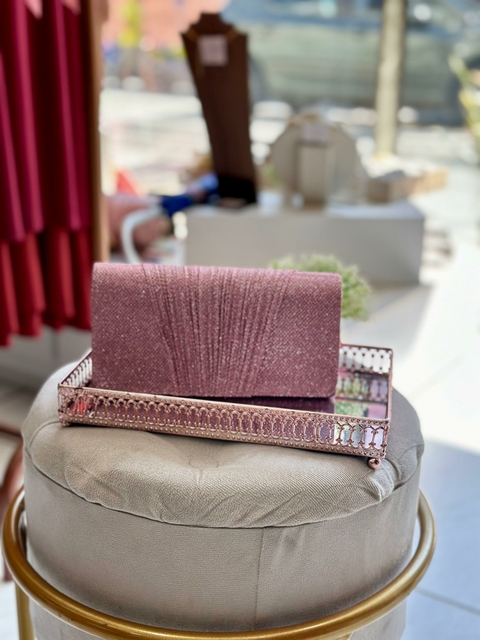 Clutch Bolsa Carteira de Festa - Rosa Claro