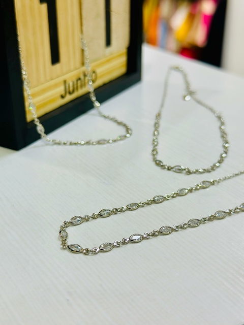Colar Choker Prata Cristal - 6527