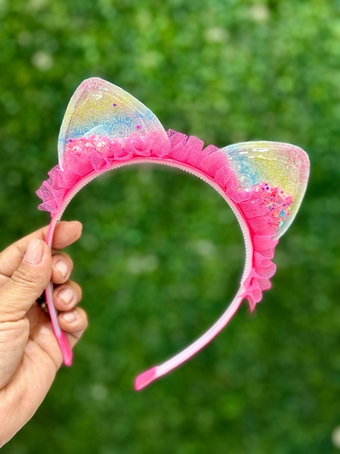 Arco Tiara - Gatinho Rosa 6493