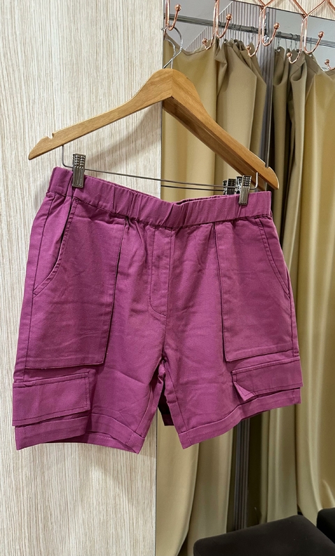 Short Linho Cargo - Fucsia 4316